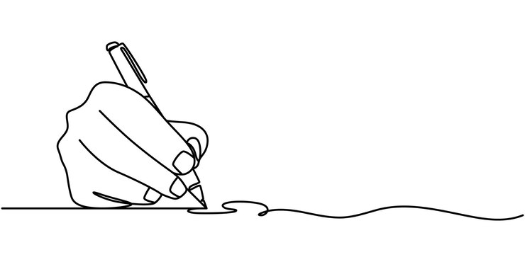 Vettore arte lineare scrittura a mano arte lineare continua disegno a mano con penna arte lineare illustrazione tenuta a mano