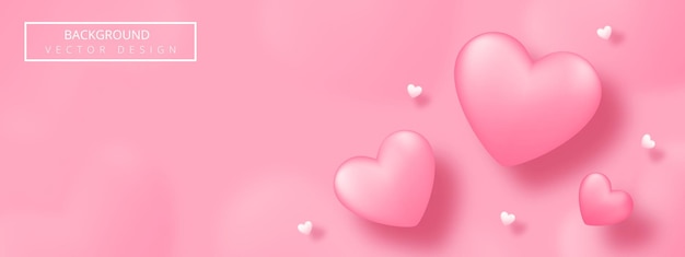 Arte su carta con cuore su sfondo rosa Love concept design
