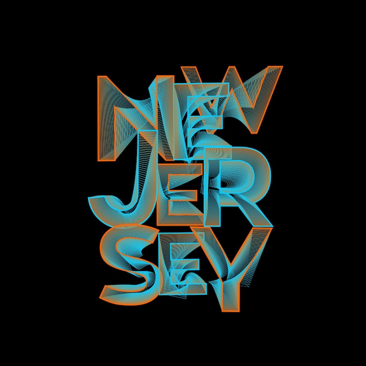 Vettore arte tipografica del new jersey per poster di design di tshirt ecc. illustrazione vettoriale