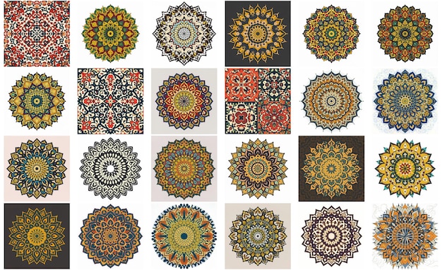 Arte vettoriale del flusso solare mandala islamica araba dell'Andalusia