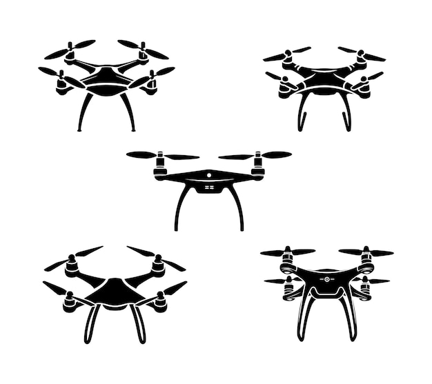 Arte vettoriale della silhouette del drone
