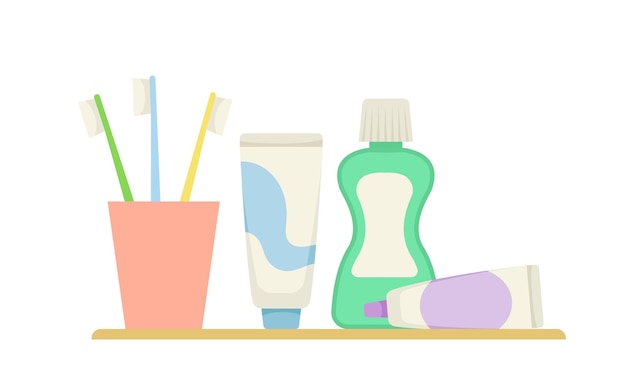 Articoli da bagno set tazza con spazzolini da denti e dentifricio, sapone e shampoo, pulizia e igiene