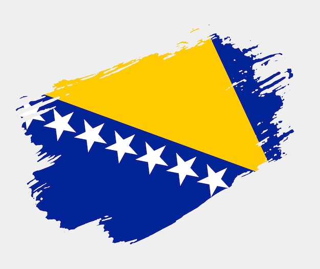 Artistico grunge pennello bandiera della Bosnia-Erzegovina isolato su sfondo bianco