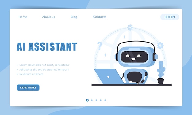 Assistente AI Modello di pagina di destinazione