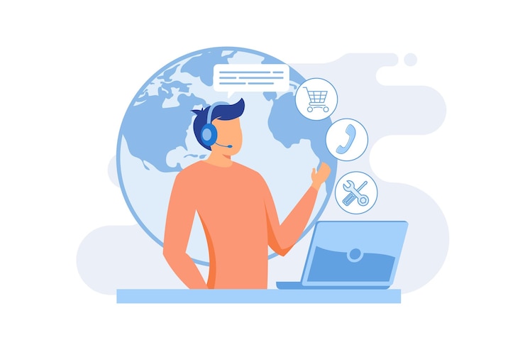 Vettore assistenza clienti assistenza clienti assistenza personalizzata assistenza tecnica online aziendale