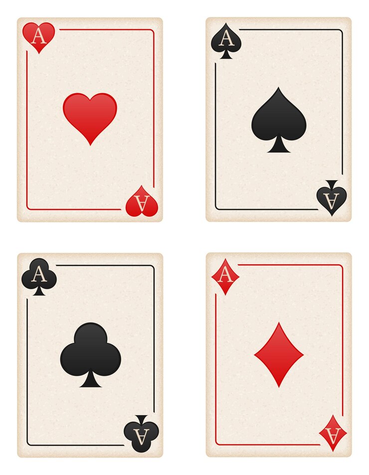 Vettore asso di carte del casinò isolato su priorità bassa bianca