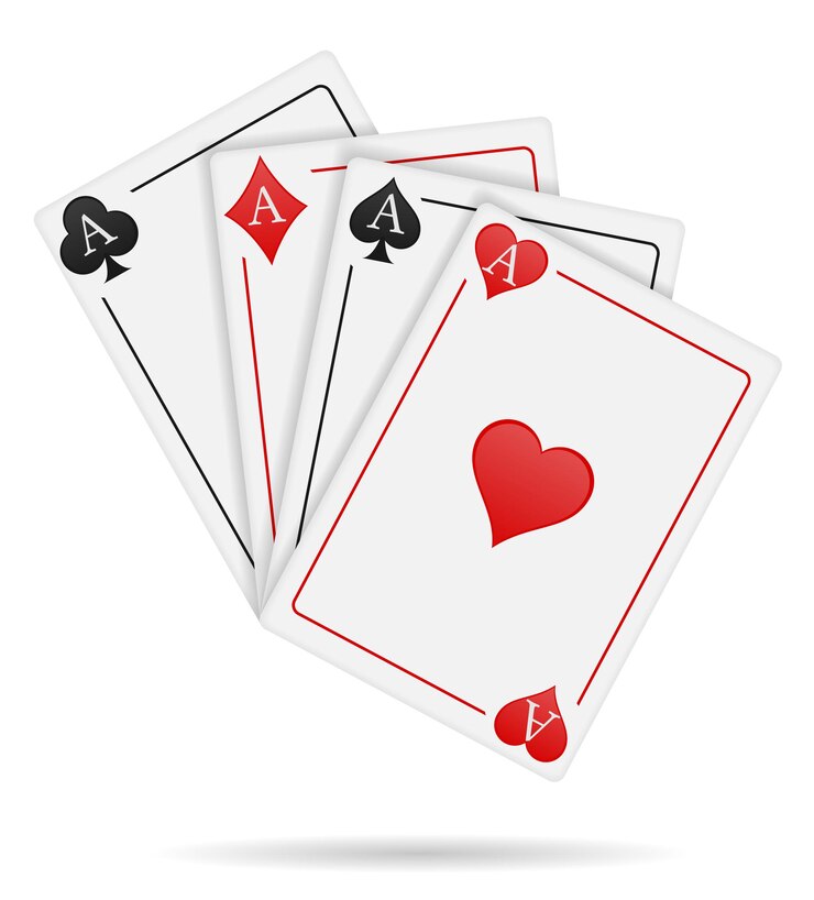 Vettore asso di carte del casinò isolato su priorità bassa bianca