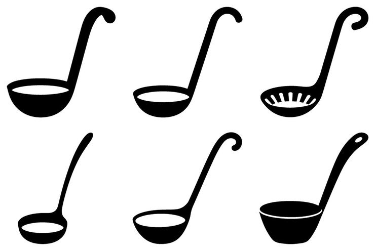 Vettore assortimento di pentole nere