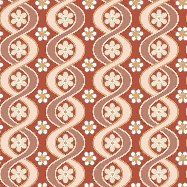 Astratte strisce ondulate verticali fiori modello vettoriale retrò forme geometriche complesse moda alla moda