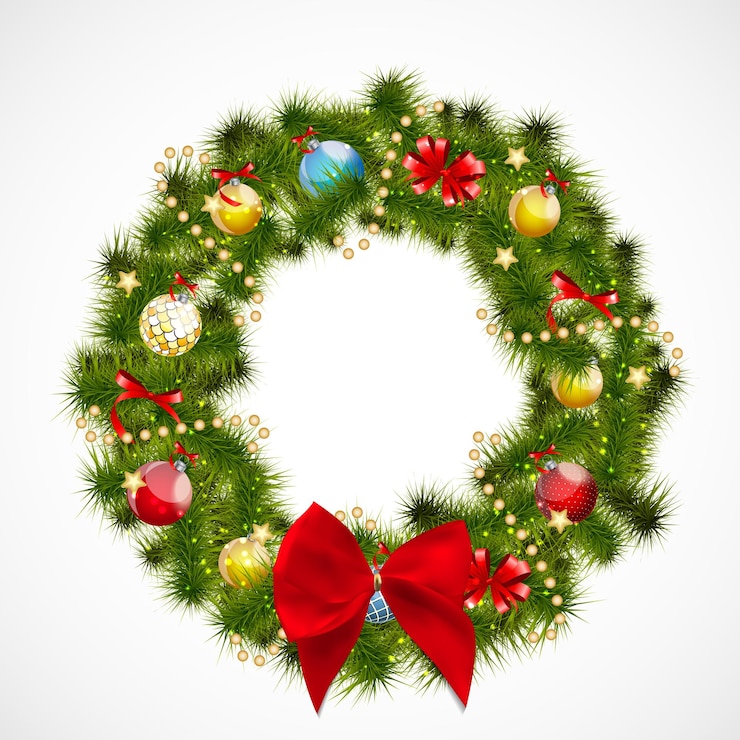 Vettore astratto bellezza natale e capodanno con ghirlanda. v