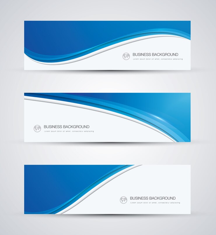 Astratto business sfondo vettoriale banner bella onda blu
