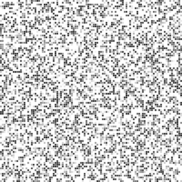 Astratto, caotico, quadrato, pixel, fondo - disegno vettoriale, grafico, nero, grigio