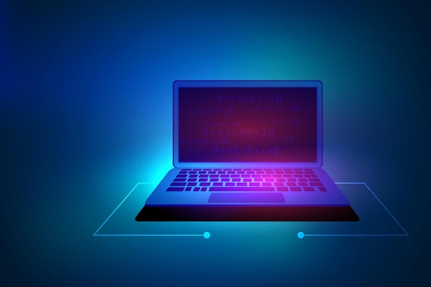 astratto della tecnologia di sicurezza e innovazione del computer portatile.