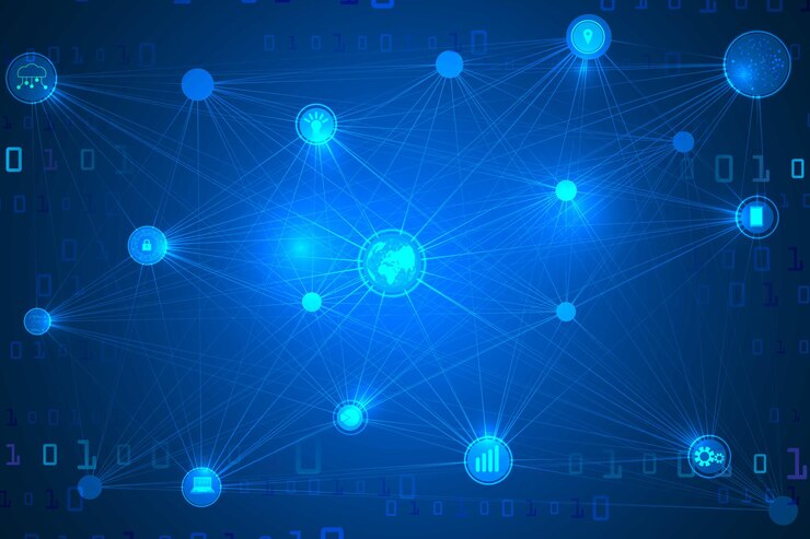 astratto della tecnologia di visualizzazione dei big data. linee digitali connessione sfondo globale.
