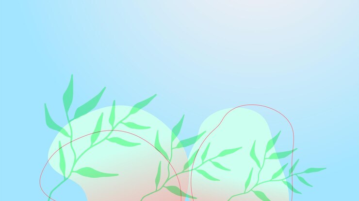 Vettore astratto floreale organico, foglie, liquido, onda sfondo minimalista con gradiente colorato vivido colore vibrante. ottimo per biglietti di auguri, inviti, volantini e modelli di social media.