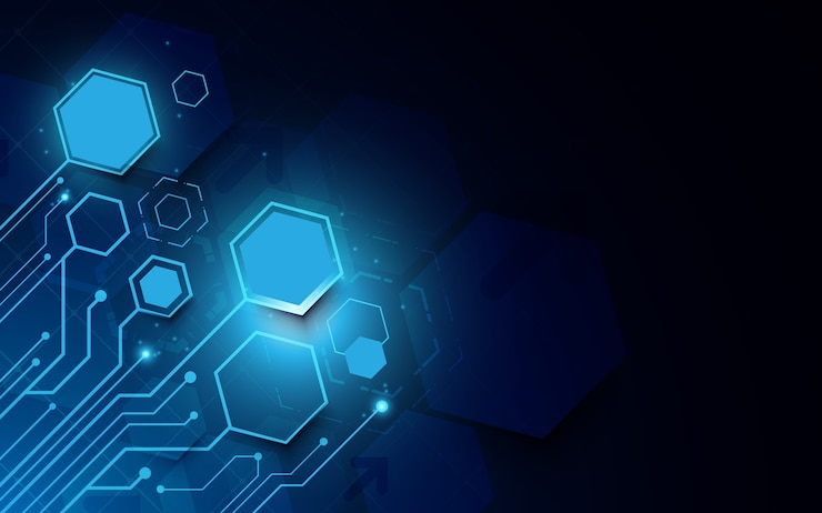 Vettore astratto futuristico circuito e tecnologia sfondo