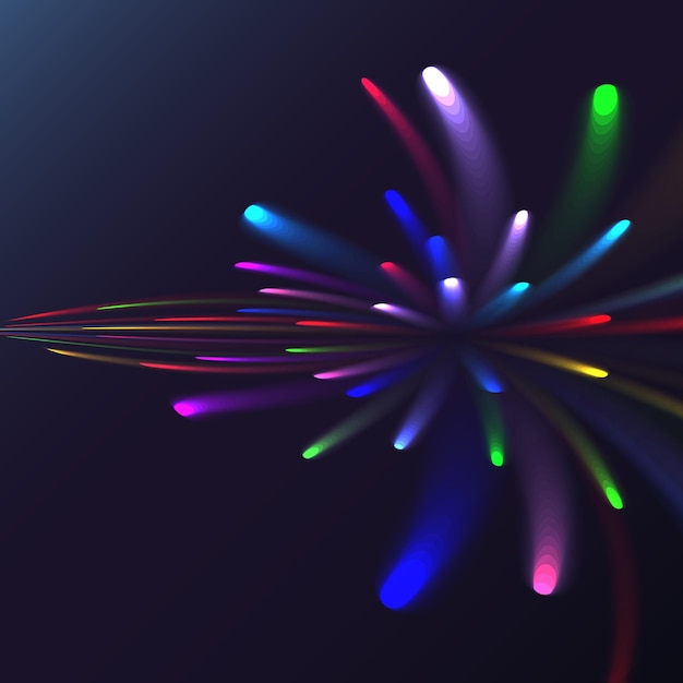 Astratto multicolore incandescente saluto festivo fuochi d'artificio energia magica brillante cosmico elettrico