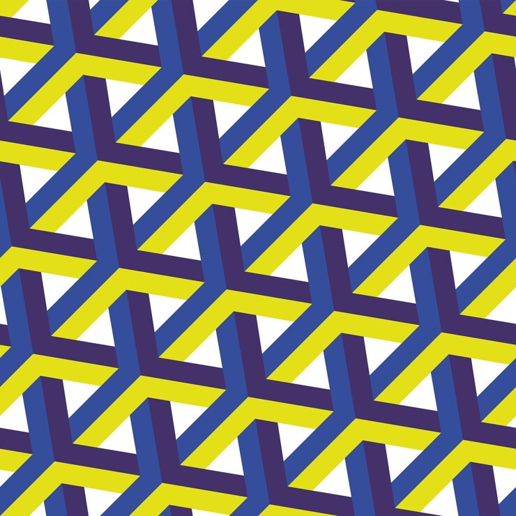Vettore astratto psichedelico ipnotico geometrico strisce diagonali art deco modello vettoriale senza soluzione di continuità alla moda
