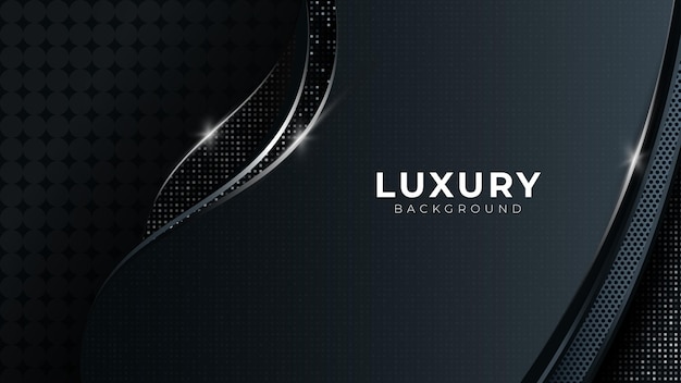 Astratto scuro con linee curve Sfondo vettoriale con forme in platino argento moderno design di lusso