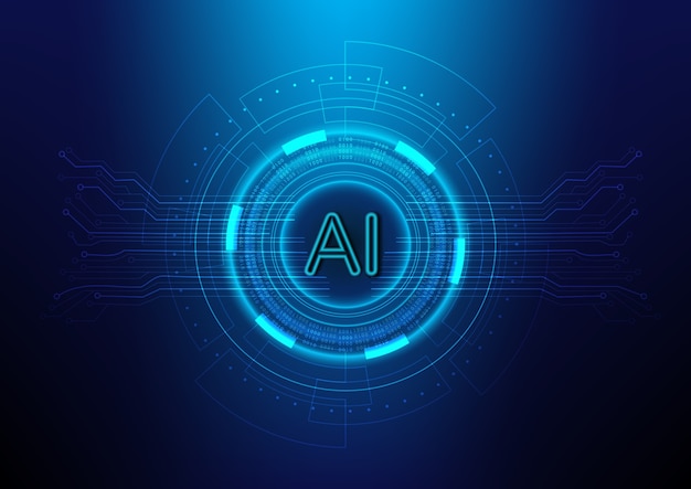 Astratto sfondo tecnologia digitale con AI (intelligenza artificiale)