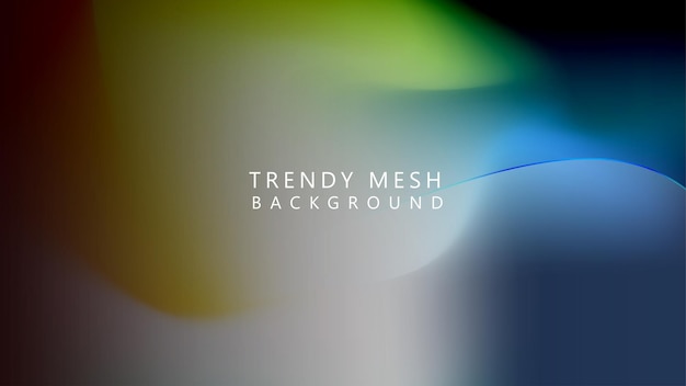 astratto trendy mesh banner web sfondo trendy morbido gradiente olografico illustrazione vettoriale astratta per la pagina di destinazione dell'intestazione e il poster disegno a rete acquerello di vivaci colori sfumati