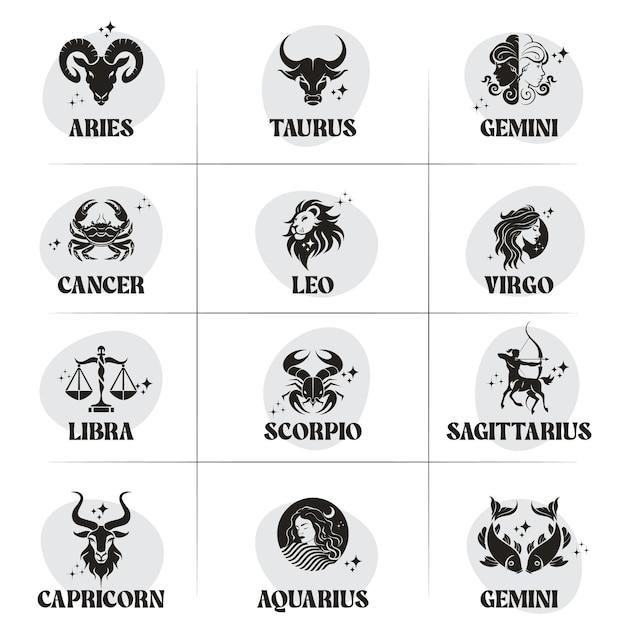 astrologia oroscopo zodiacale segni illustrazione