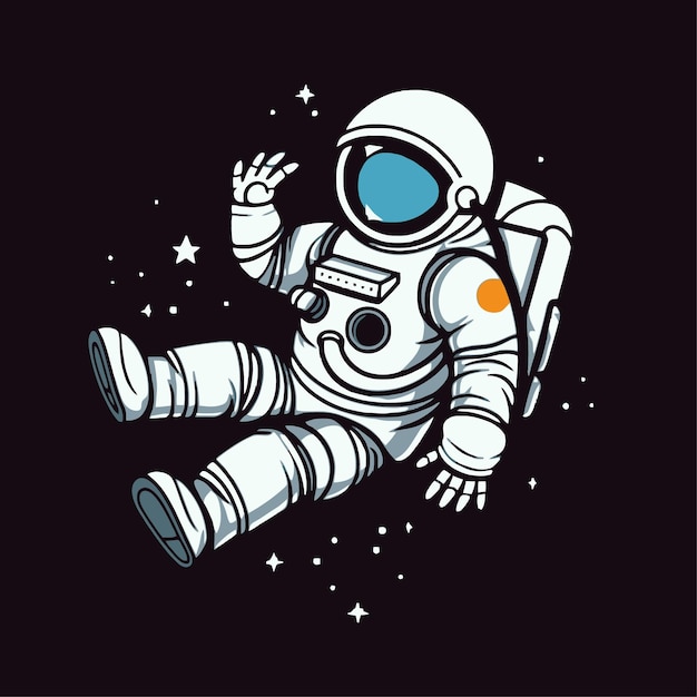 Astronauta che vola nello spazio