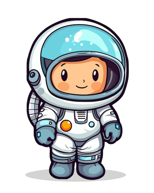 Astronauta del fumetto in una tuta spaziale.