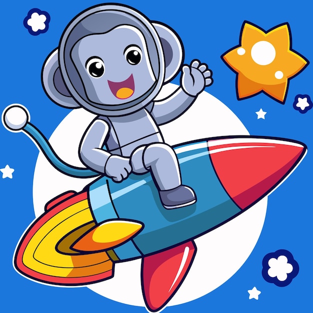 astronauta spazio esterno illustrazione logo icona galleggiante sci-fi tuta spaziale