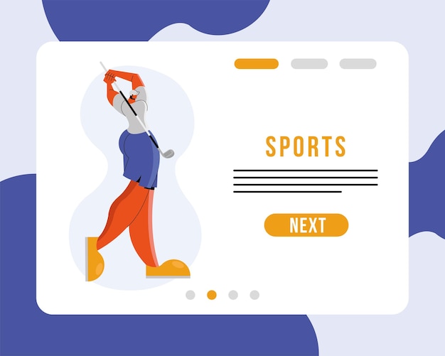 Atleta che pratica il carattere di sport di golf