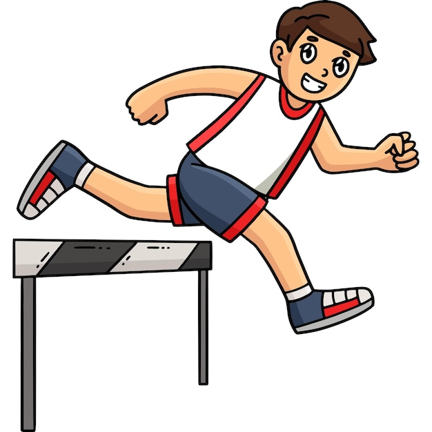 Atleta di atletica leggera che salta gli ostacoli Clipart
