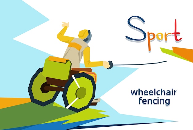Atleta disabile su sedia a rotelle dello schermidore