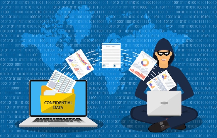 Vettore attacco hacker di phishing di dati