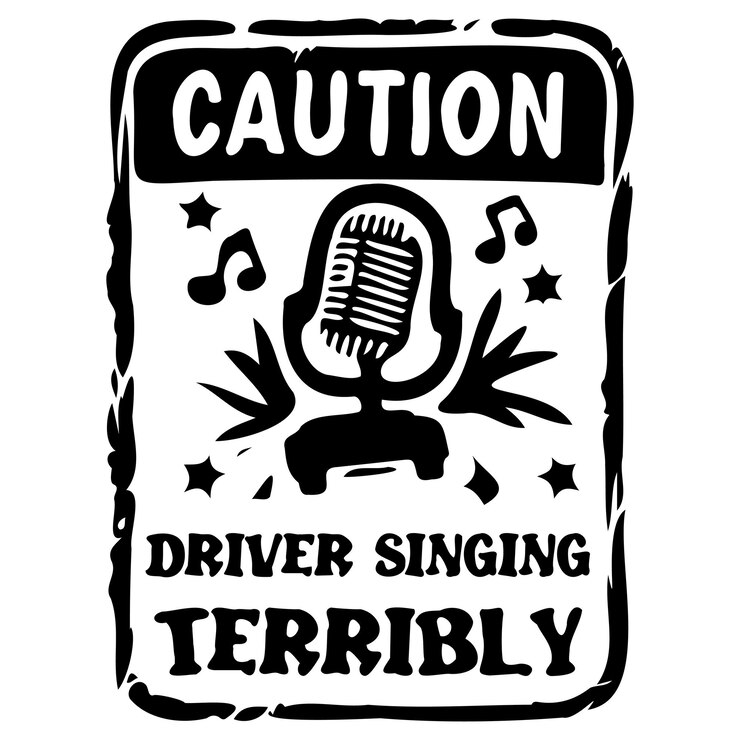 Vettore attenzione, il conducente canta terribilmente.