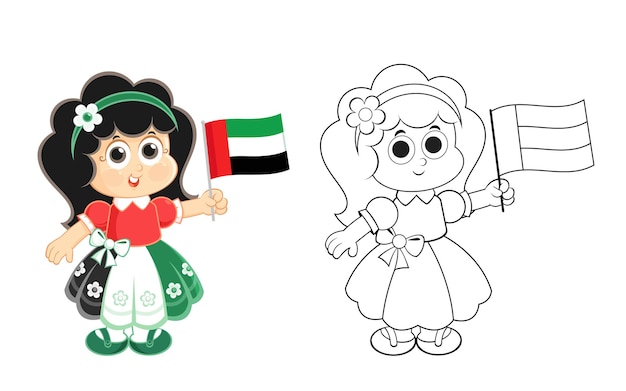 Attività da colorare per la festa nazionale degli Emirati Arabi Uniti degli Emirati Arabi Uniti