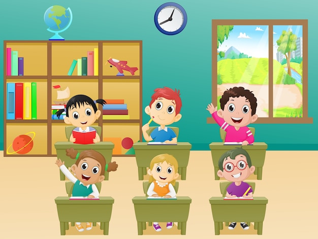 attività di lezione bambini della scuola in classe