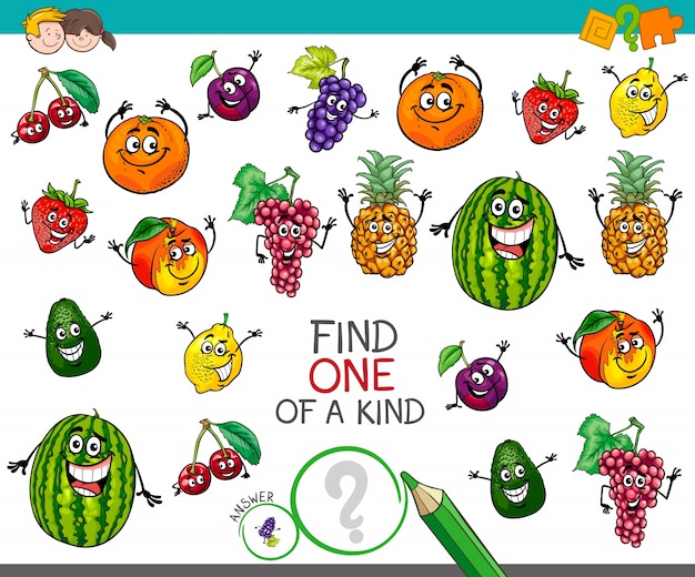 attività unica con personaggi di frutta