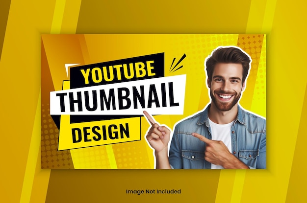 Attraente eye-catching Modello di progettazione di miniature YouTube modificabile copertina web di banner di social media