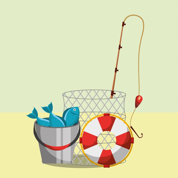 Vettore attrezzatura da pesca