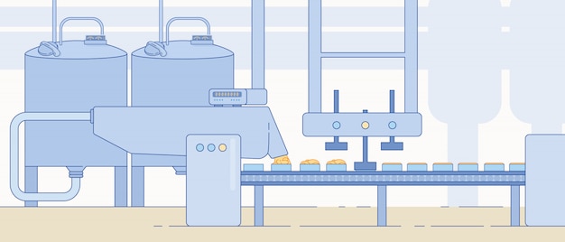 Attrezzature e macchinari per la produzione di formaggio.