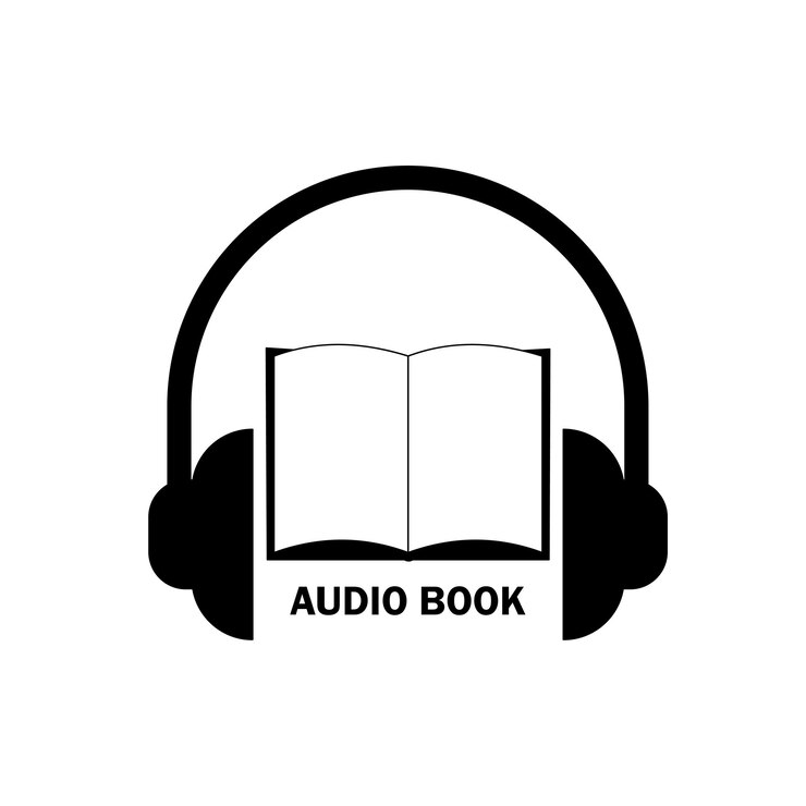 Vettore audiolibro. registrazione audio vocale podcast. concetto di educazione. illustrazione vettoriale.