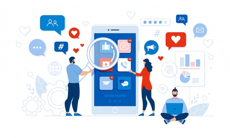 Vettore audit sui social media per persone e applicazioni mobili