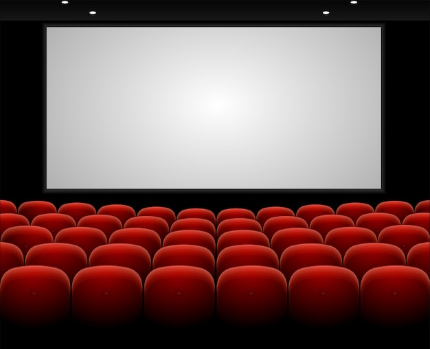 Auditorium del cinema con sedili rossi