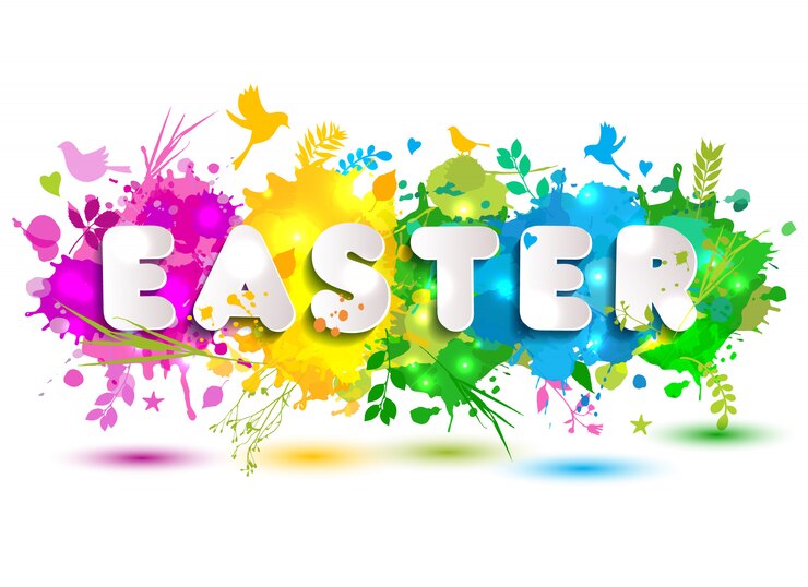 Vettore auguri di buona pasqua con elementi di primavera