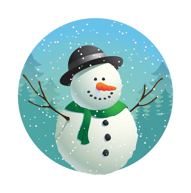 Auguri di Natale con pupazzo di neve divertente