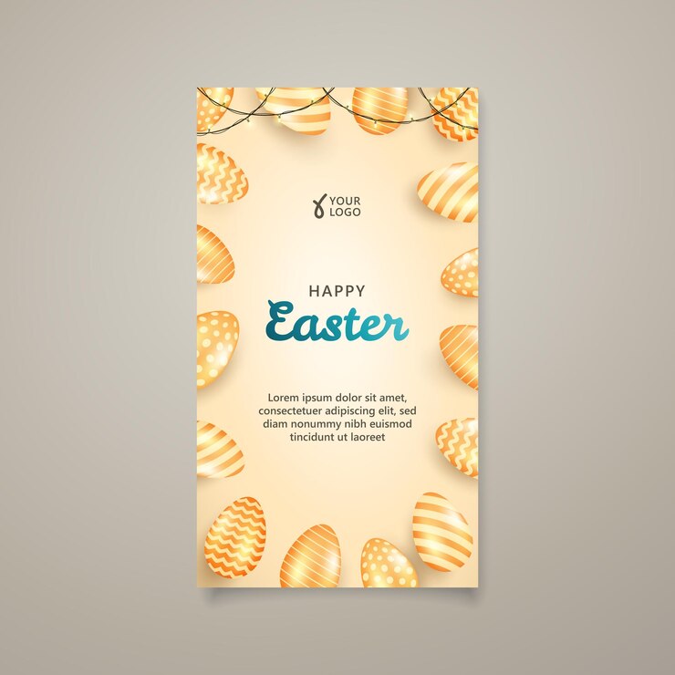 Vettore auguri di pasqua storie di ig