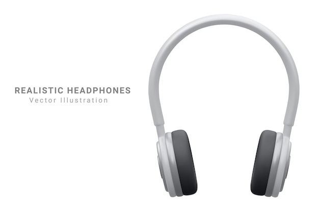 Auricolari wireless realistici di colore alla moda elemento per cuffie vettoriali 3d Oggetto realistico per il sito Web di volantini per la progettazione di poster di concetto di musica o gioco
