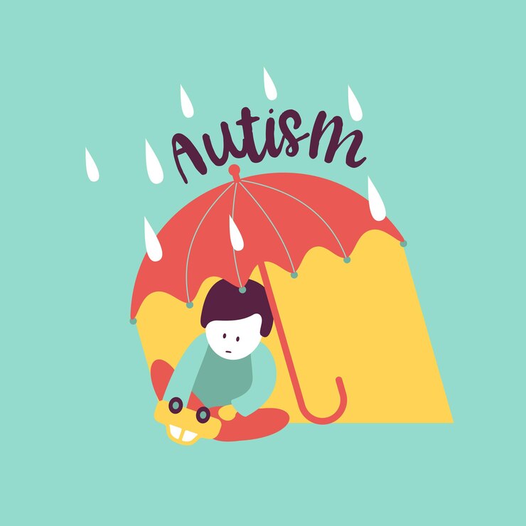Vettore autismo. primi segni di sindrome autistica nei bambini. emblema di vettore. icona di disturbo dello spettro autistico dei bambini asd. segni e sintomi di autismo in un bambino.