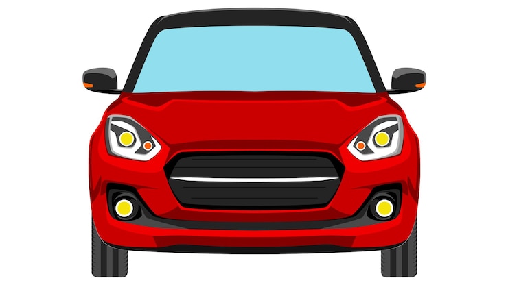 Vettore auto berlina premium in colore brillante vettore realistico auto piatto colore brillante illustrazione vettoriale