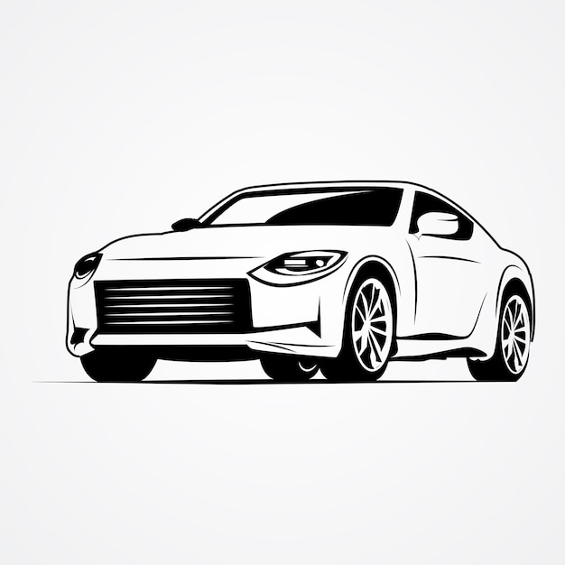 Auto sportiva Silhouette Logo Design Auto sportiva vettore